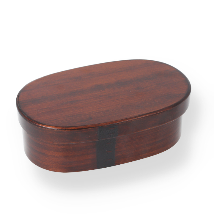 木曽桧 小判弁当箱（小） 漆塗り 木曽ひのき メンパ 曲げわっぱ 木曽