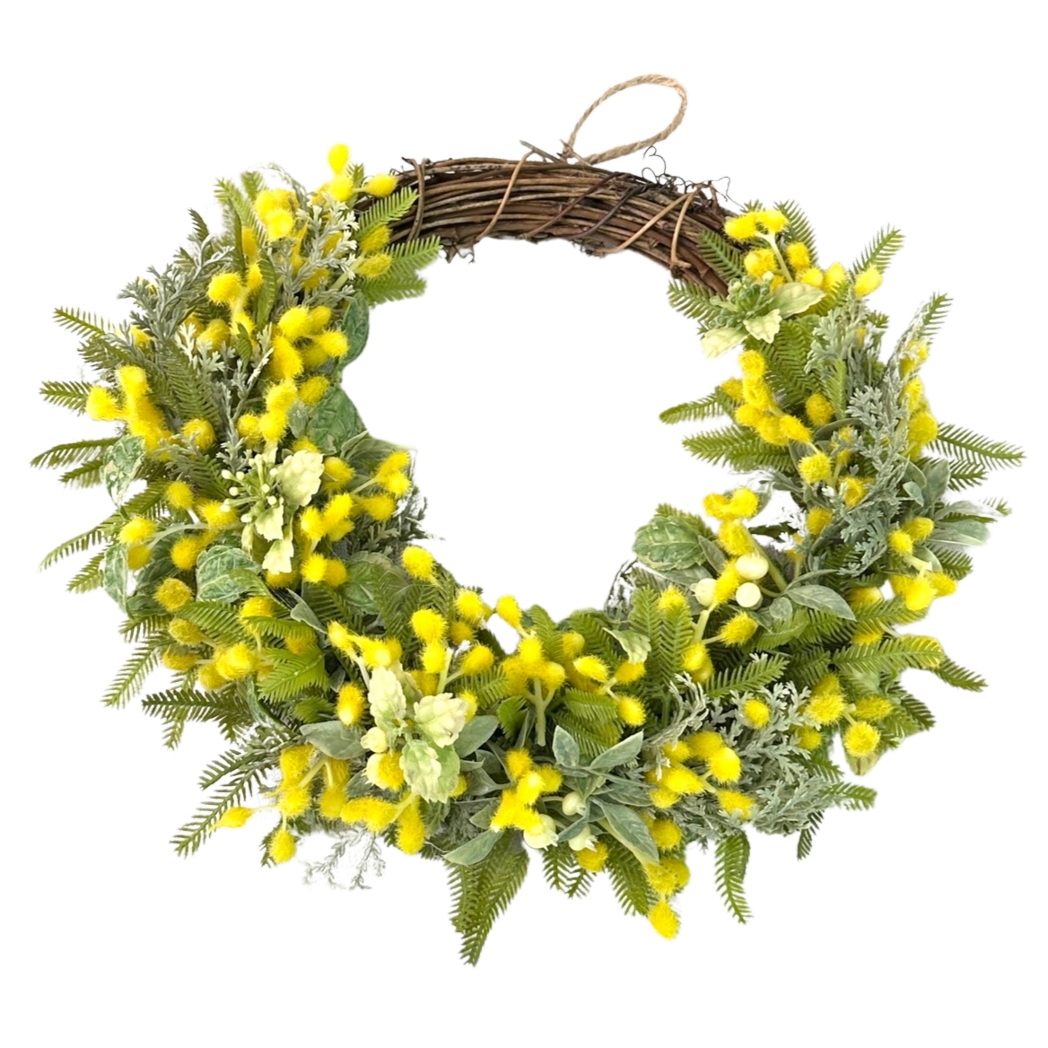 ミモザの春色ハーフリース アーティフィシャルフラワー ナチュラル