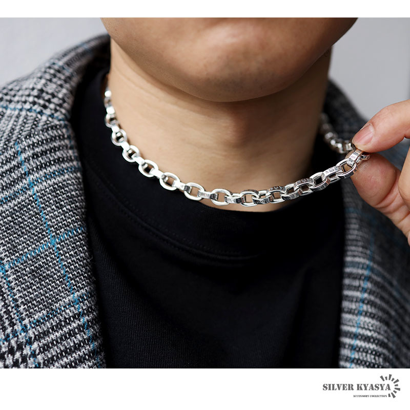 六字真言 ネックレス メンズ シルバー925 あずきチェーン チェーン