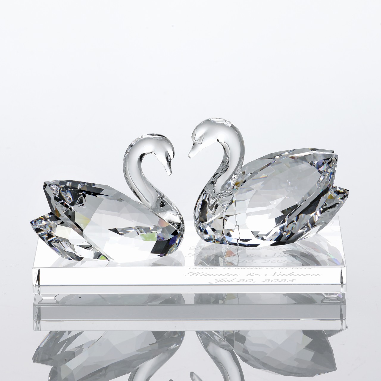 SWAROVSKI スワロフスキー スワン 2羽セット・台座 Lサイズ オリジナル