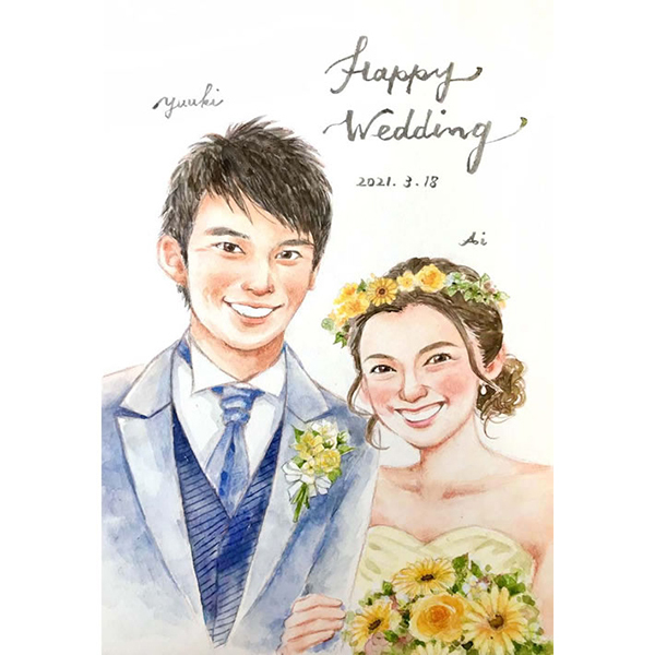 似顔絵 結婚 ウェルカムボードお祝い プレゼント 記念 結婚祝い 結婚式