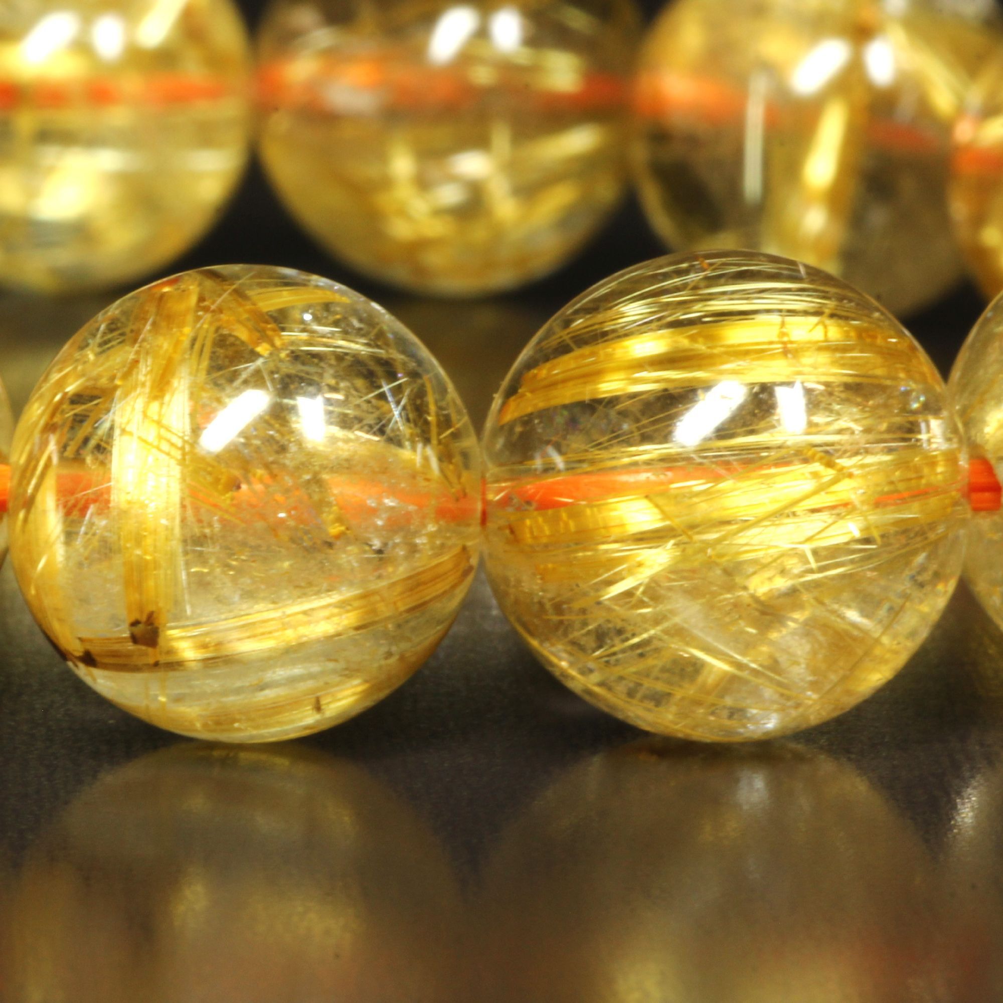 金色の輝きが凄まじい］12ミリ 一点物 ゴールド タイチンルチル