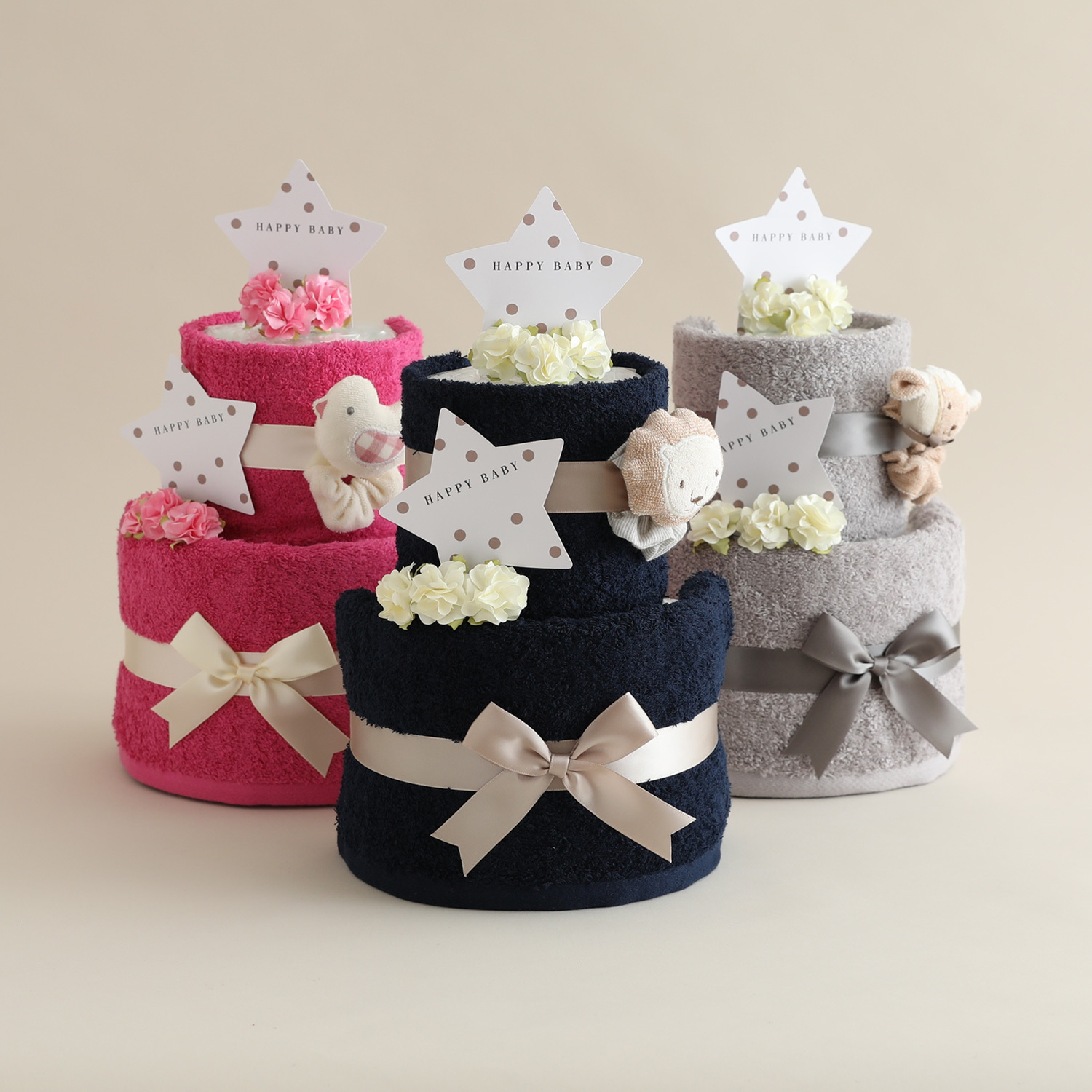 おむつケーキ 刺繍 出産祝い オムツケーキ 今治タオル 可愛い 男の子