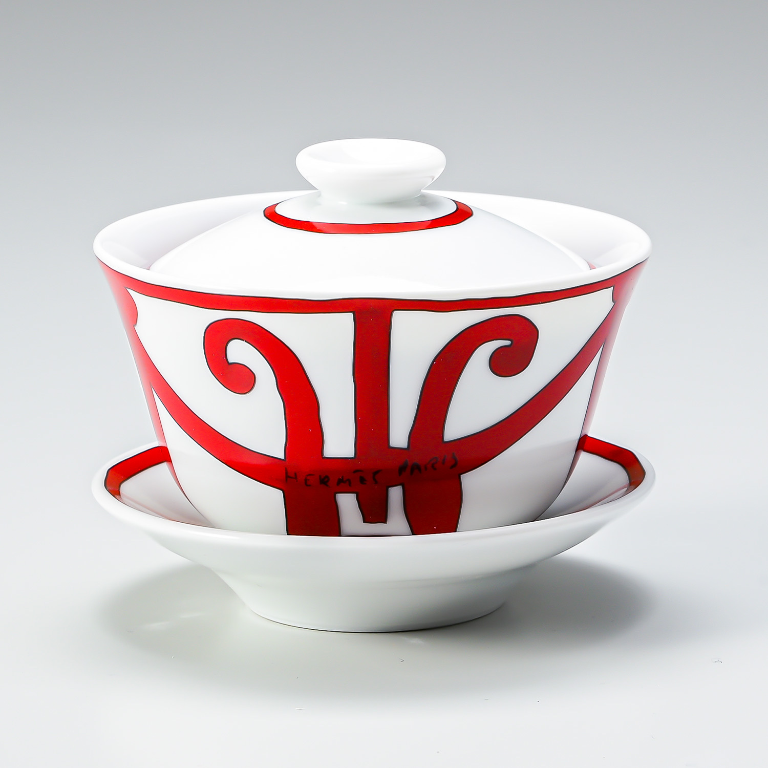 エルメス 食器 HERMES ガダルキヴィール レッド 湯呑茶碗 ソーサー
