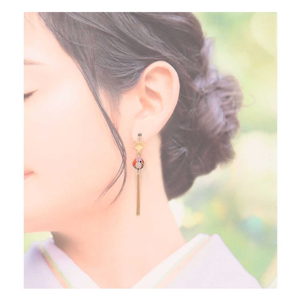 ピアス 和風 日本製 扇蝶ピアス ニッケルフリー 浴衣 着物 和服 花火