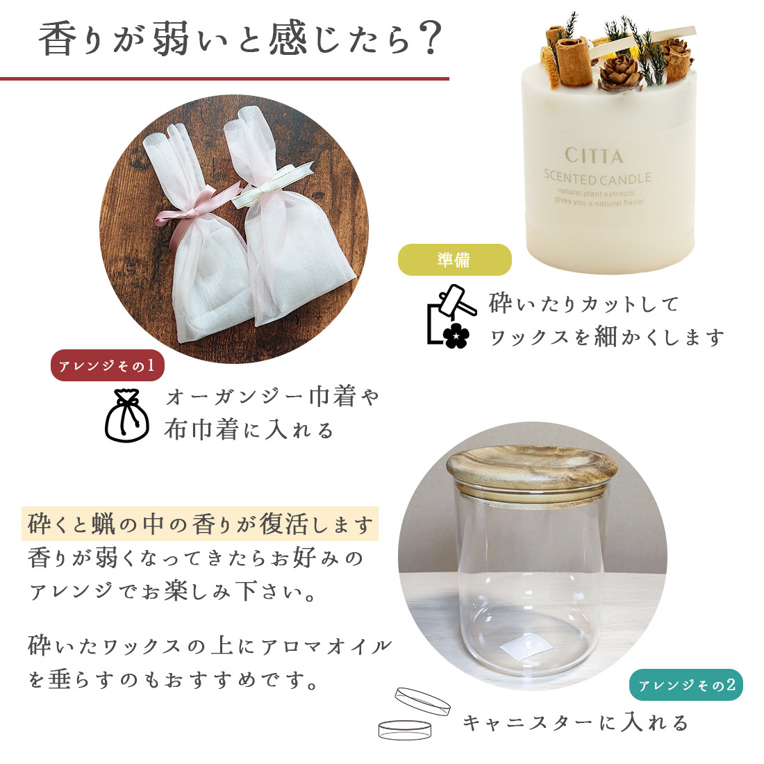 アロマ ワックスサシェ 芳香剤 キャンドル風 ギフトボックス アロマ