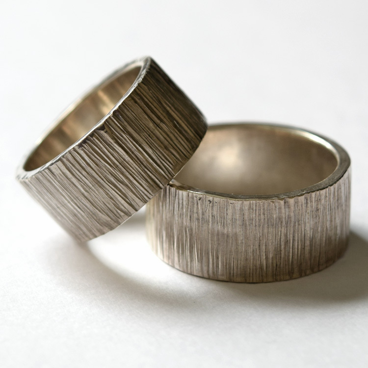 シグれのリング(太) ペアリング ハンドメイド オーダー シルバー 槌目