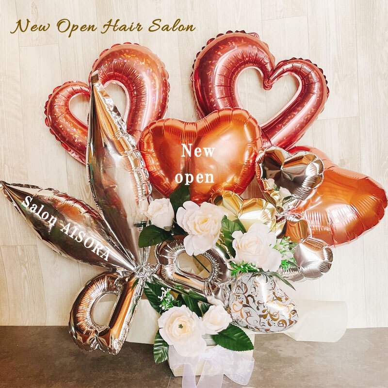 送料無料】開店祝い バルーンギフト 美容室 床屋 理容室 ハサミ 美容院