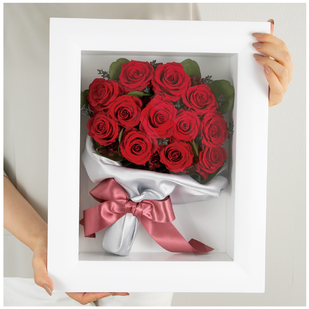 プリザーブドフラワー プロポーズ 花束 バラ 12本 【ローズフレーム