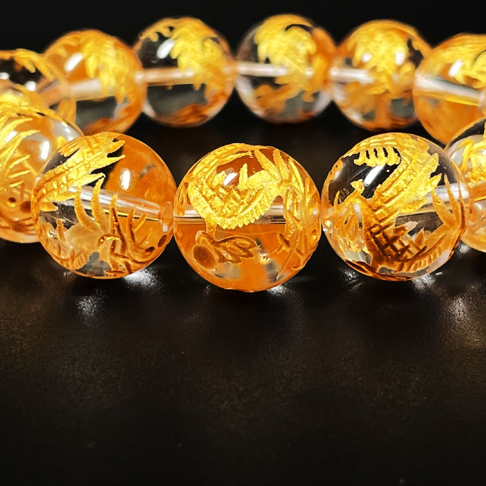 邪気を払い運気を上昇させる数珠］14ミリ 風水神 皇帝龍 本水晶