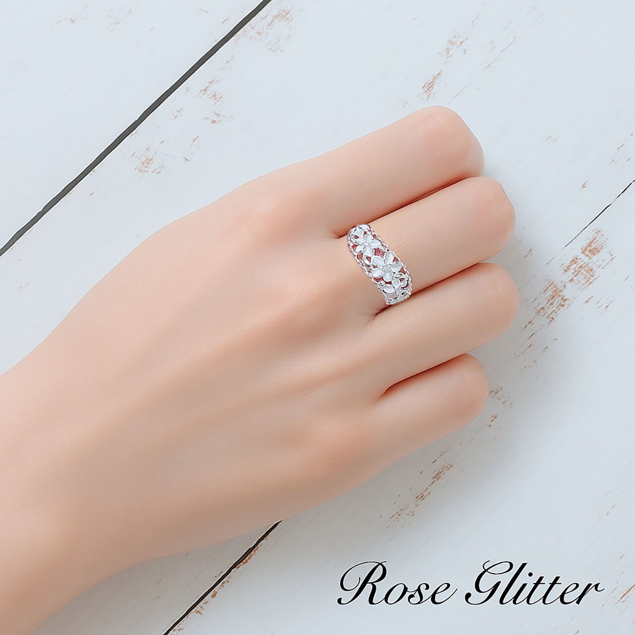 リング 指輪 ハワイアンジュエリー プルメリア キュービックジルコニア