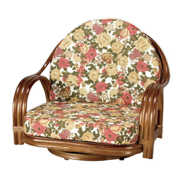 天然籐 ラタン 回転式 座椅子 ロータイプ 和風 和室 シニア 高齢者