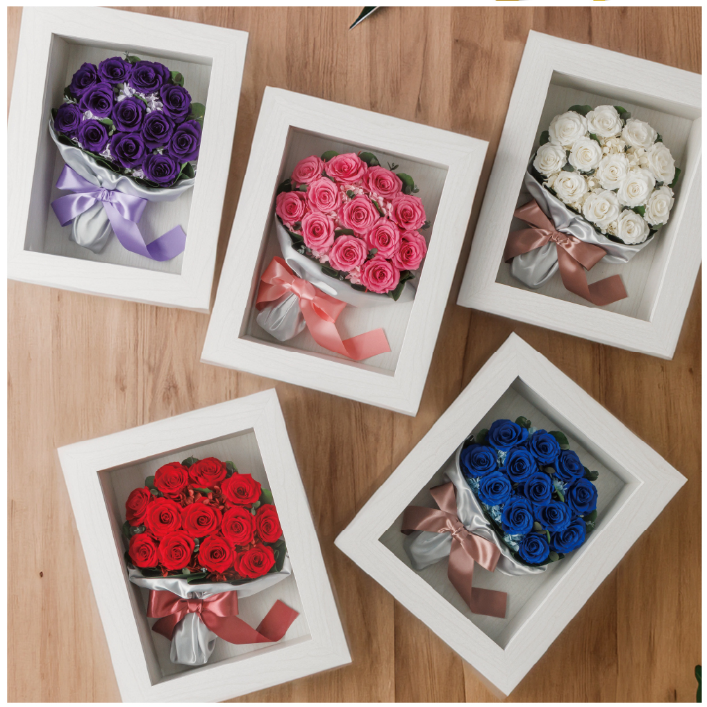プリザーブドフラワー プロポーズ 花束 バラ 12本 【ローズフレーム