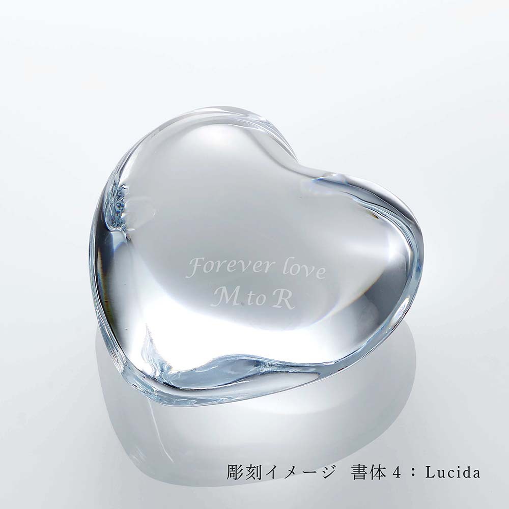 Baccarat バカラ ハート ペーパーウェイト クリア 名入れ彫刻代込み 名