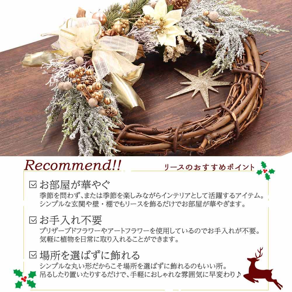 クリスマスリース 35cm 星 スター リーフ 上品 おしゃれ 飾り star