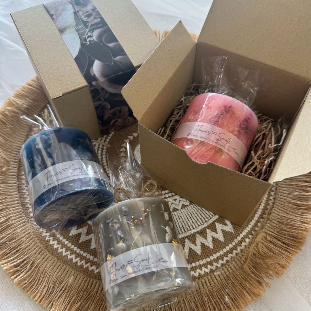 ボタニカルキャンドル ピンク - 【Flower雑貨＆ドライフラワーのお店