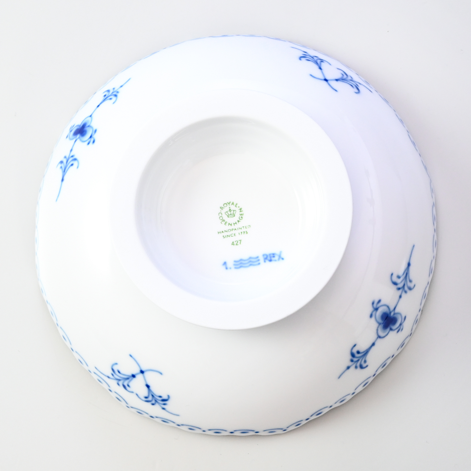 ロイヤルコペンハーゲン ブルーフルーテッド ハーフレース ケーキ皿 脚