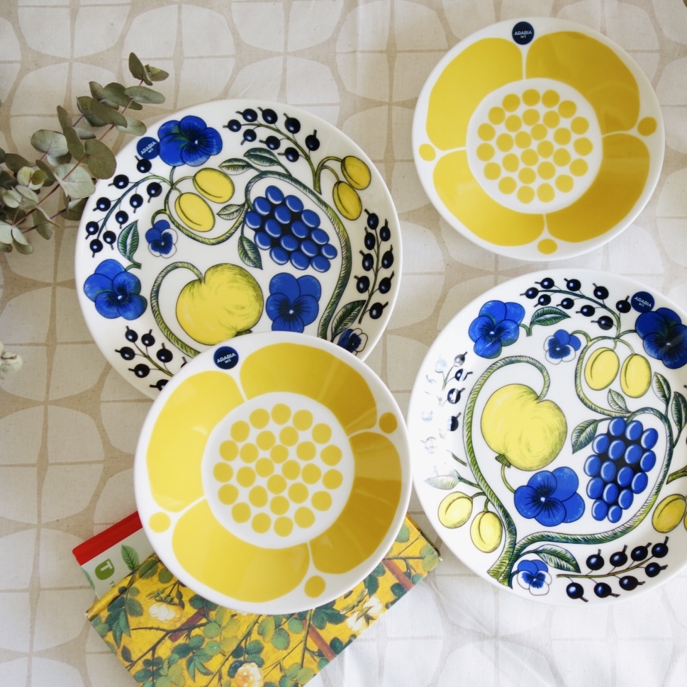 結婚祝いに【アラビア】パラティッシイエロー プレート ペア21cm スン