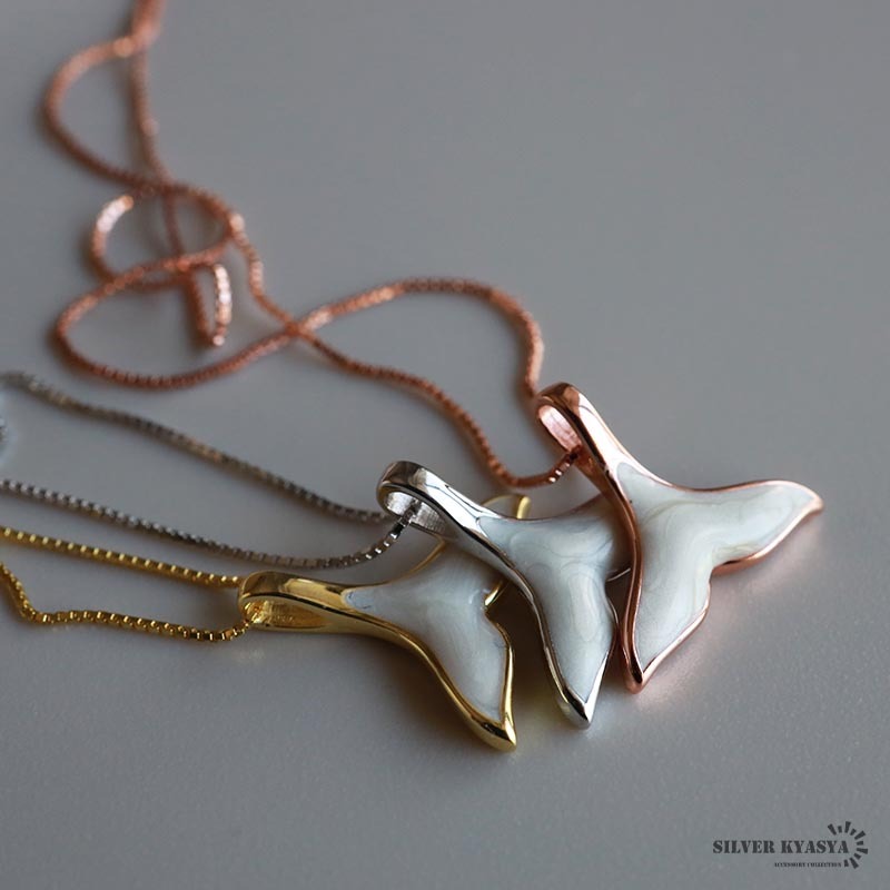 シルバー925 ドルフィンテールネックレス 3色 ゴールド シルバー