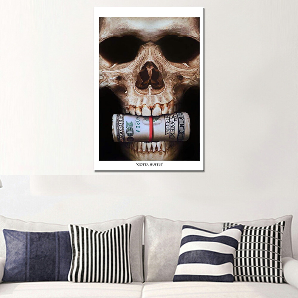 ファブリック 絵画 髑髏 ドクロ スカル インテリア 絵 アートフレーム