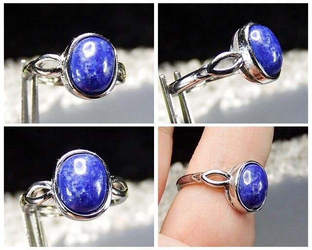 天然ラピスラズリ指輪リングAAA天然石約14号803-182 - 【石街