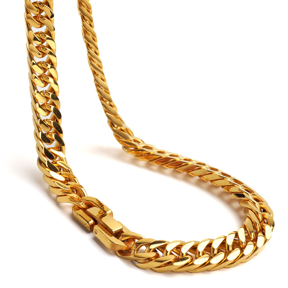 ステンレス製 ダブル喜平ネックレス ゴールド 18KGP 幅6mm 50cm 60cm