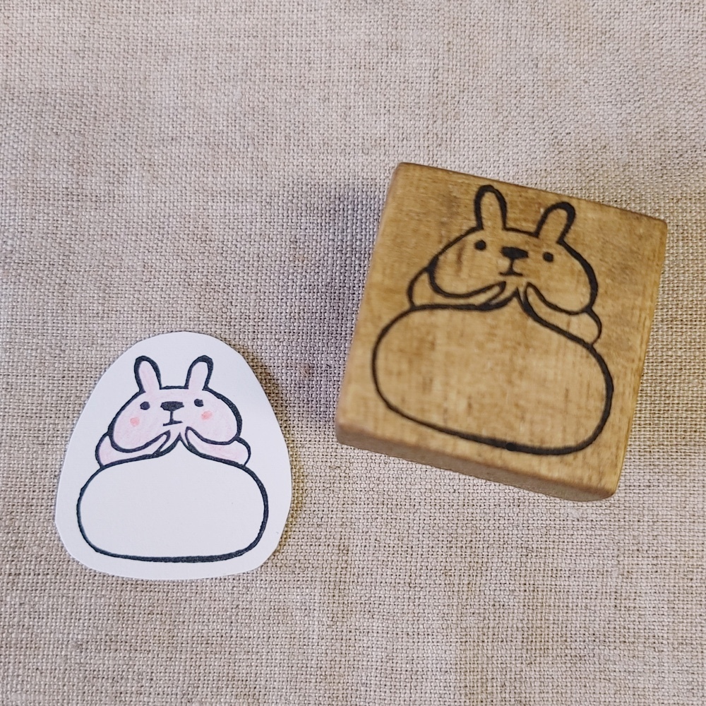 送料無料】オリジナル 消しゴムはんこ 吹き出し 一言枠 ウサギ