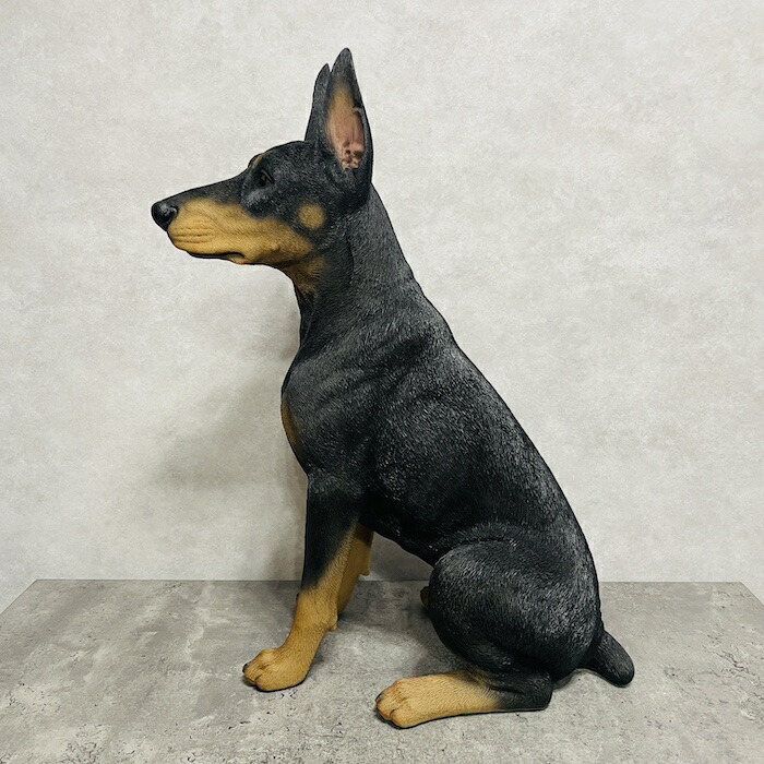 置物 お座りドーベルマン 特大 犬グッズ 高さ約61cm woobia ウービア