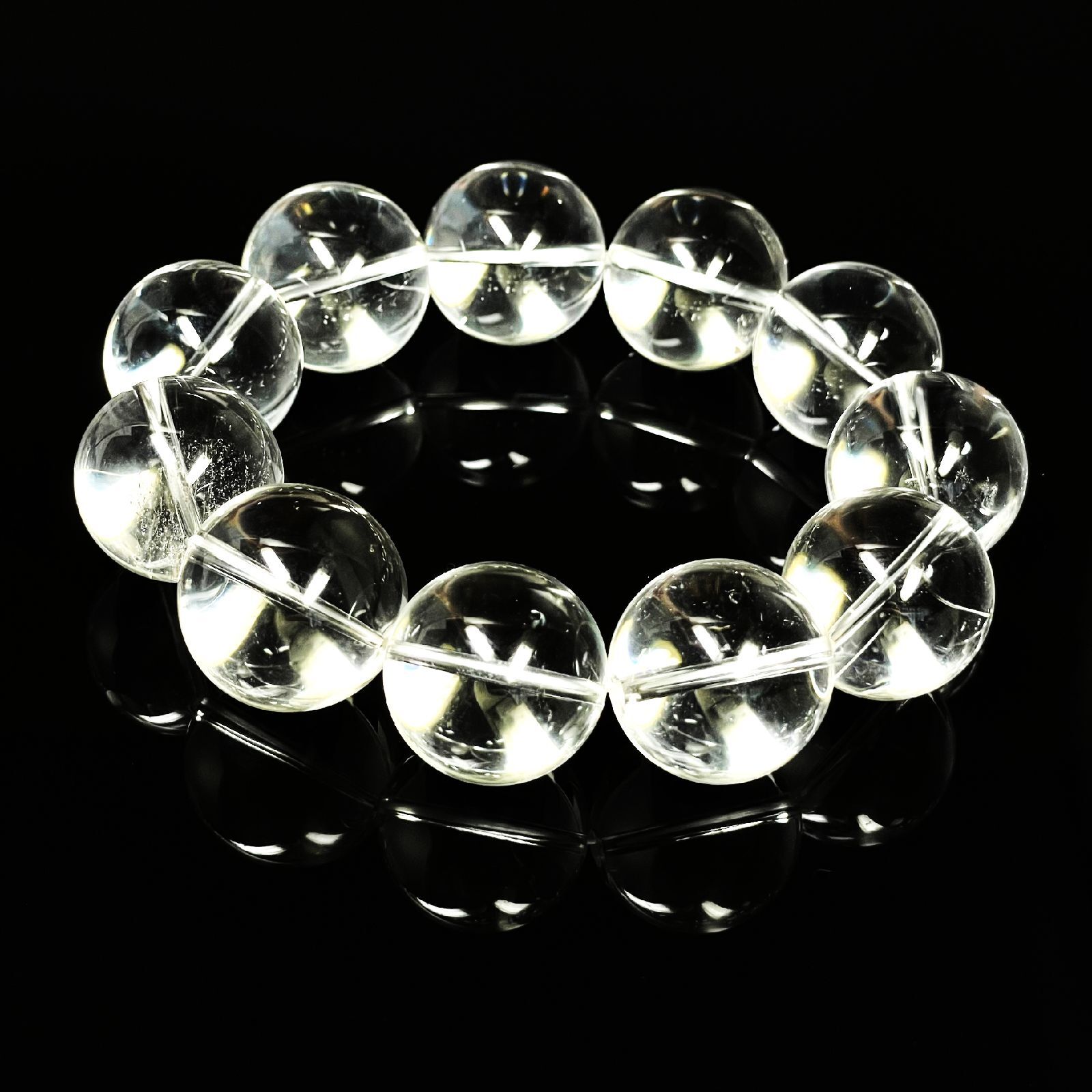 運気上昇］本水晶 クリスタル ブレスレット 20ミリ 4月 誕生石 守護石