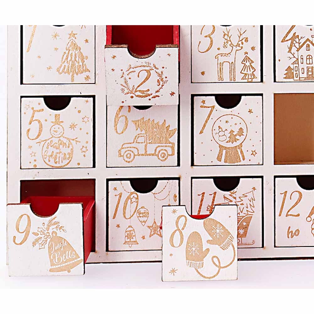 アドベントカレンダー 木製 光る 折りたたみ ライト付 クリスマス