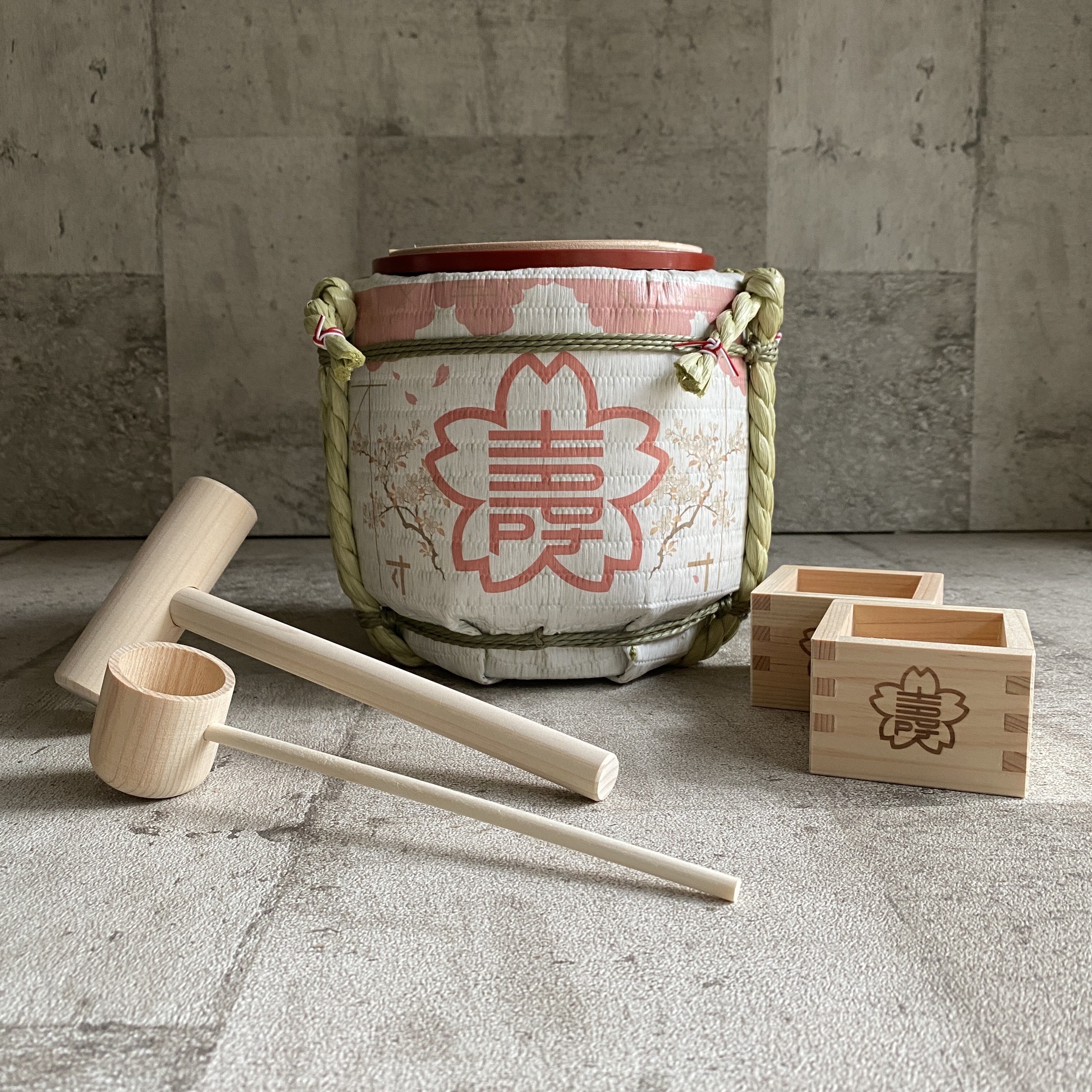 菰樽 KOMO-TARU 櫻守 ミニ鏡開きセット / 5勺木枡2つ付き