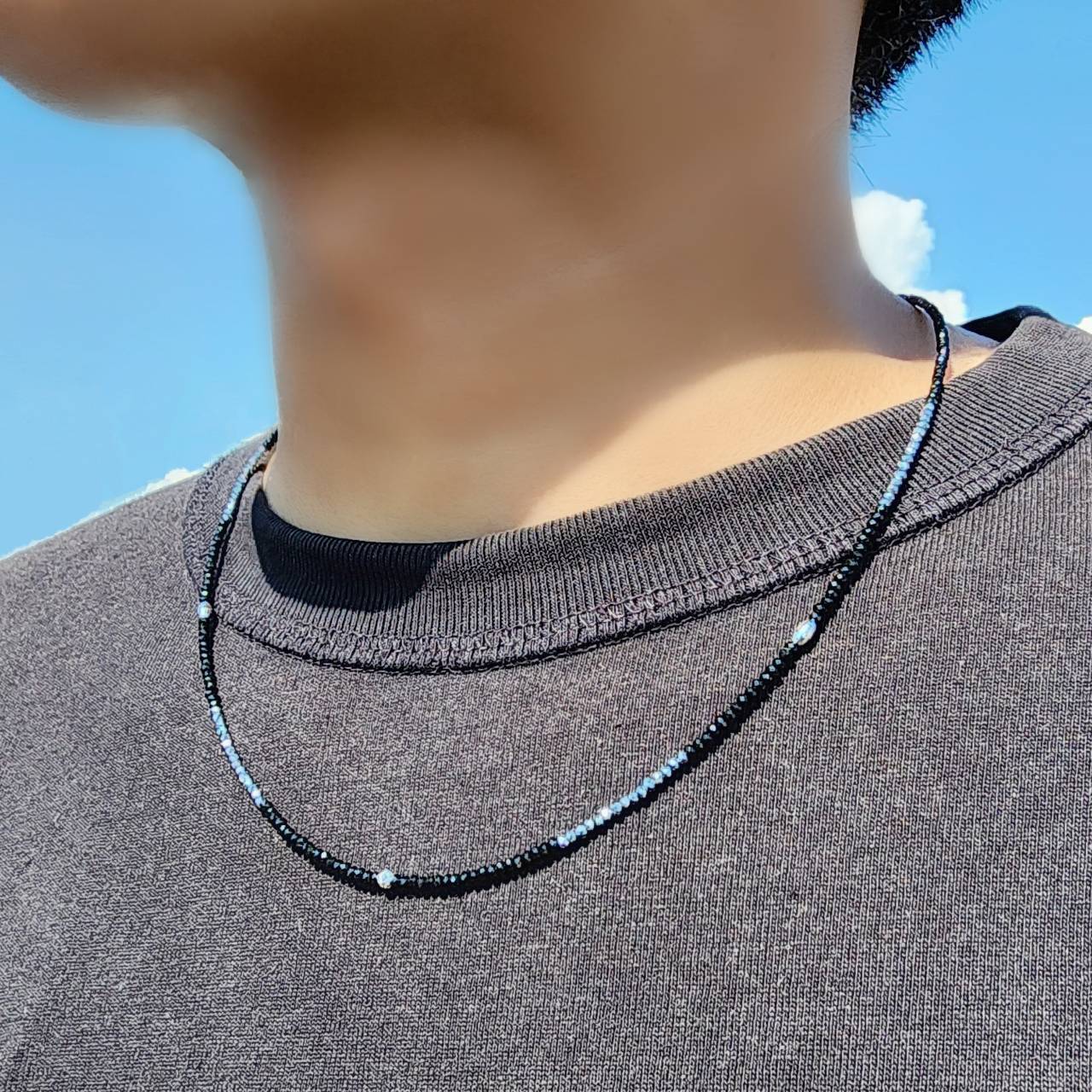 K18WG ホワイトゴールド（マルチ＆ナツメカット） ブラックスピネル