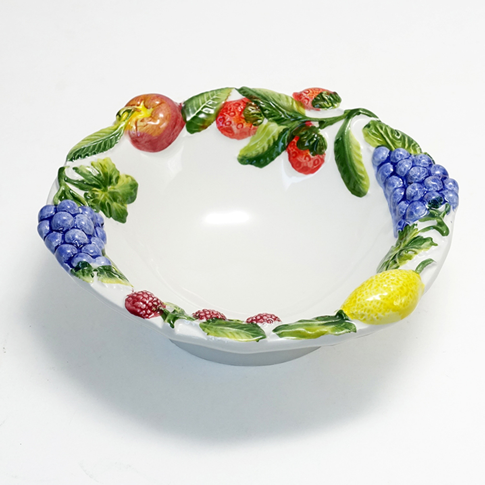 イタリア製 陶器 デザートボウル フルーツ柄 直径17cm サラダボール 鉢