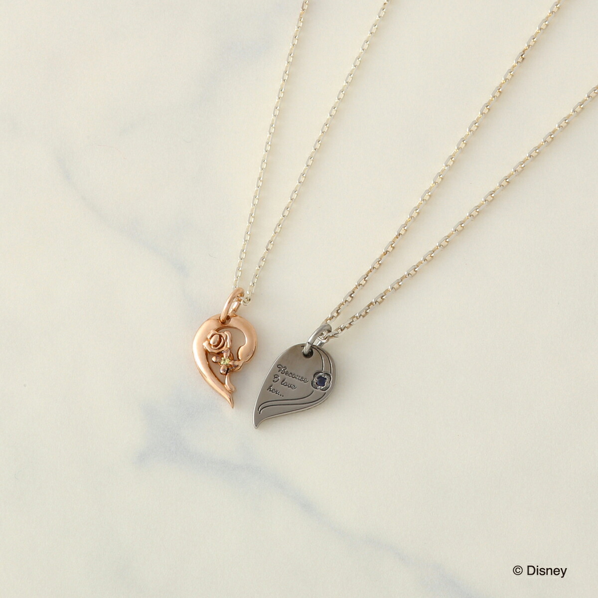 ラッピング無料】【ディズニー】 ペアネックレス ディズニープリンセス