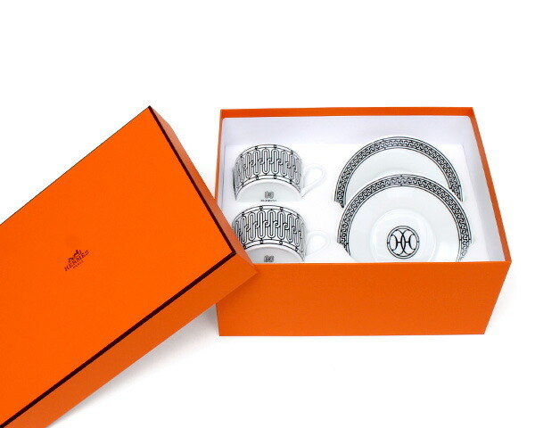 エルメス(HERMES) H Deco アッシュデコ ティーカップ＆ソーサー ペア