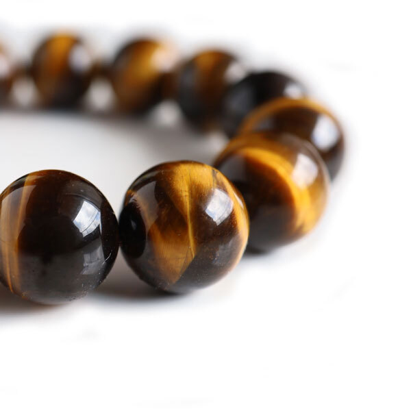 金運 数珠 ブレスレット 大玉 大きい タイガーアイ 16mm イエロー 虎目