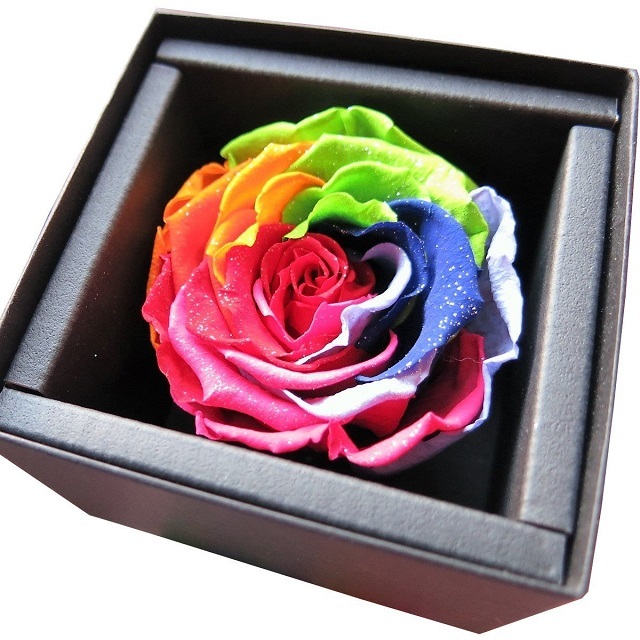 バラ 1本 花言葉は「あなただけ」】ダイヤモンドローズ 宝石 ボックス