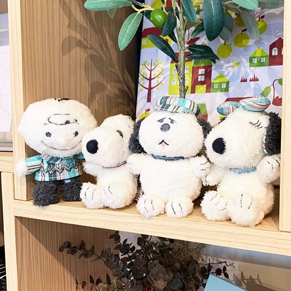 スヌーピー オラフ ミントストライプ マスコット キーホルダー