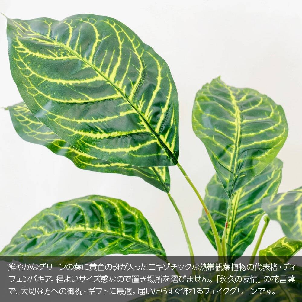 フェイクグリーン ディフェンバキア トロピックポット 55cm 鉢植 人工