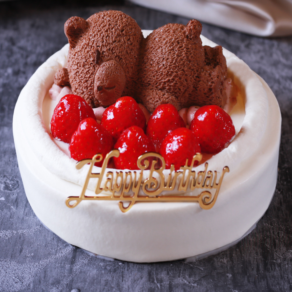 苺ショートくま5号】誕生日ピック付き 誕生日ケーキ バースデーケーキ