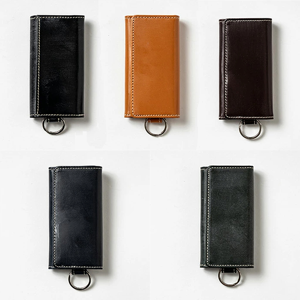 名入れ無料】 英国製ブライドルレザー キーケース BRITISH GREEN 名