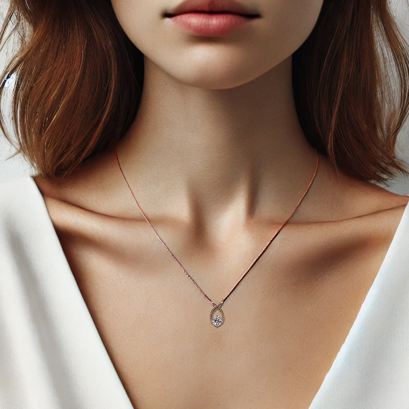 ネックレススワロフスキー 1.0カラット 24金仕上げ 金属アレルギー対応