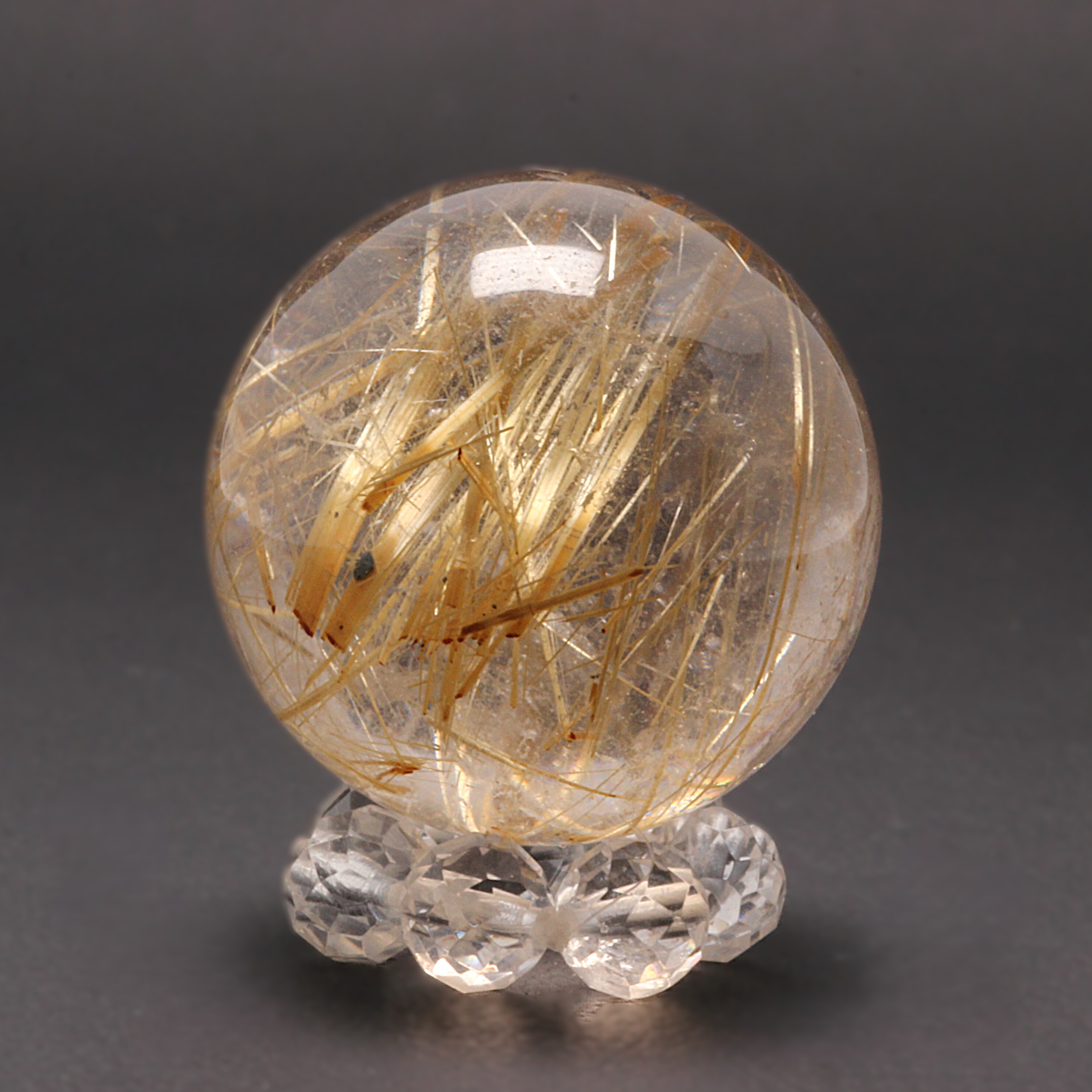 金針の数がハンパない］一点物 ゴールド タイチンルチル スフィア