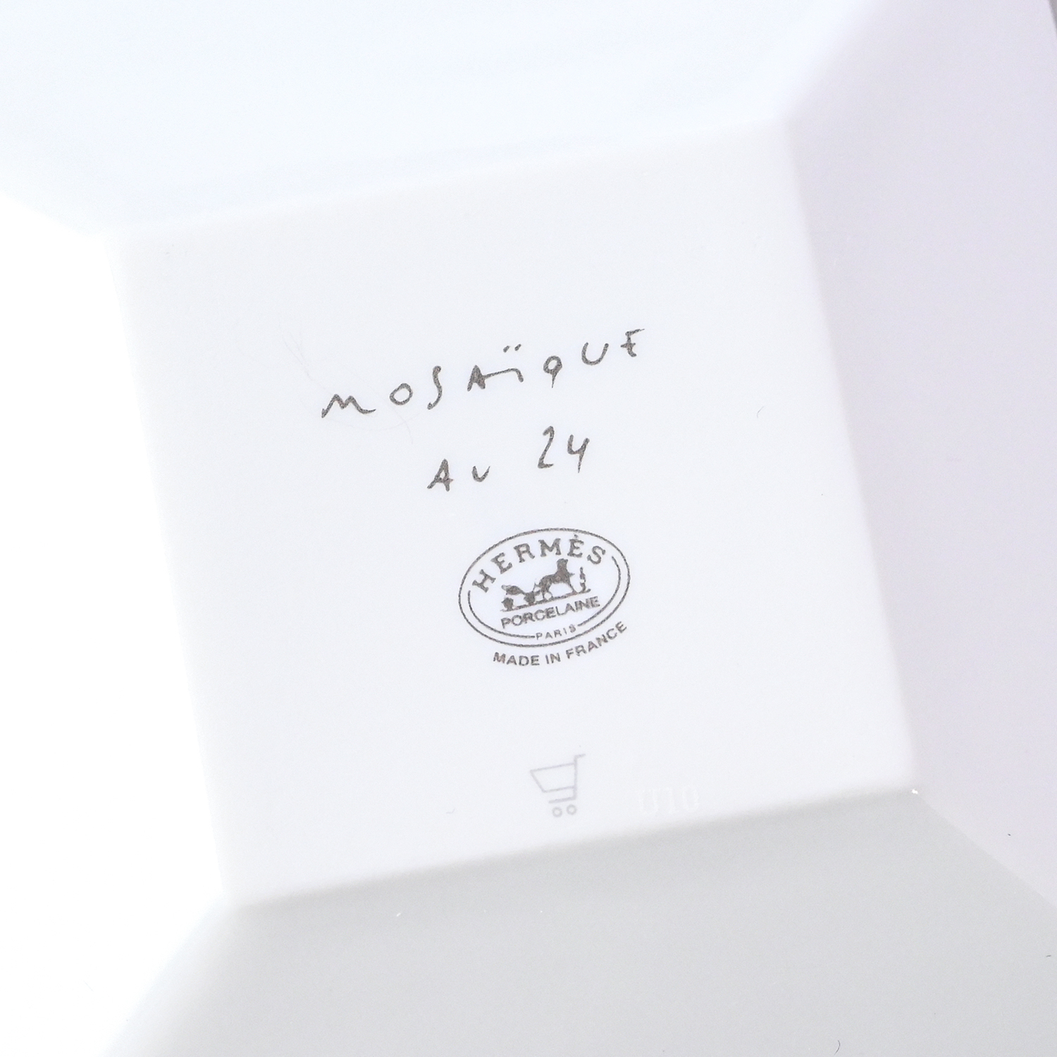 エルメス 食器 HERMES モザイク ヴァンキャトル ゴールド プチカレ