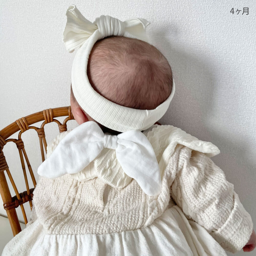 人気のアイテムがセットに！／ケーブル編み天使スタイ・リブヘアバンド