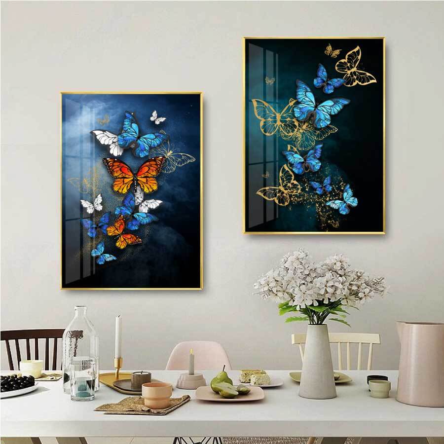 絵画 蝶チョウ ファブリック パネル 枠付き アート人気 モダン 絵 70