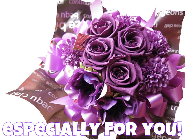 敬老の日 お祝い 紫バラ 花束風】 枯れないプリザーブドフラワー入り