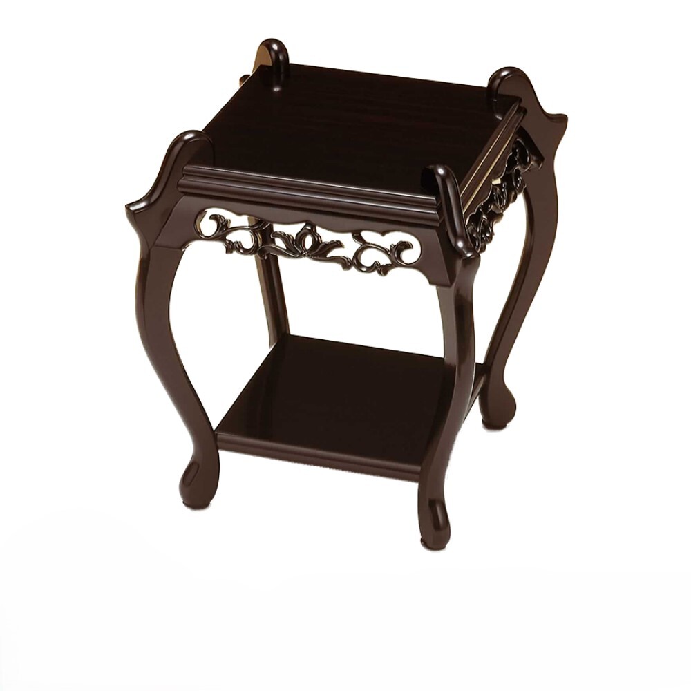 名入れ 加工可能】高級木製花台 ミニ中卓 18cm 黒丹調 華台 和室 華道