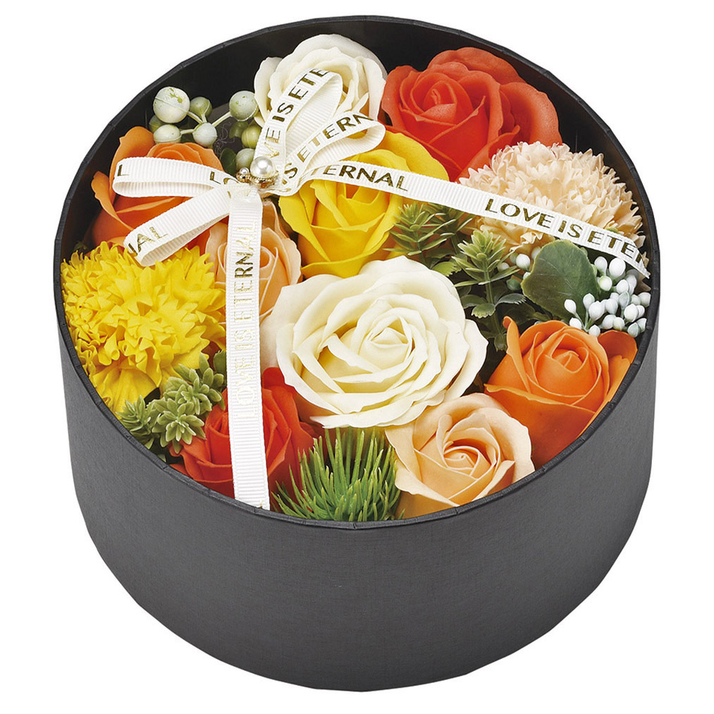 ソープフラワー ラウンドBOX シャボンフラワー バラ 薔薇 花束 誕生日