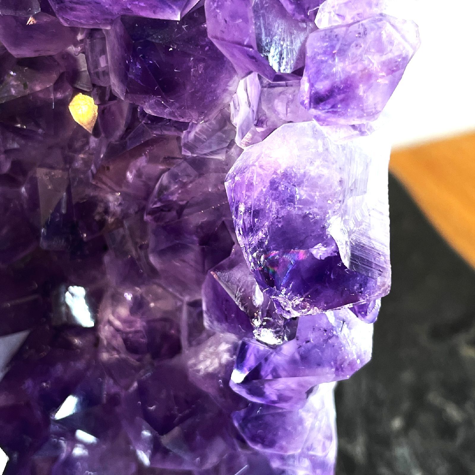 幸運を招く!!］鑑賞石に天然アメジストクラスター パワーストーン原石